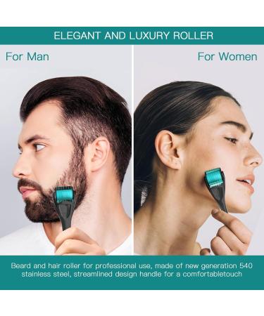 Derma Beard Roller with 540 Titanium Micro Needles for Home Use - Enhance Facial Hair Growth | International Shipping - Buy Online on GoSupps.com