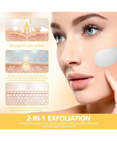 Face Scrub & Exfoliator with Manuka Honey Vitamin C & Niacinamide - Gentle Effective Skin Care for Dry Skin Acne & Blackheads - 4.23oz - International Shipping Available - Buy Online on GoSupps.com