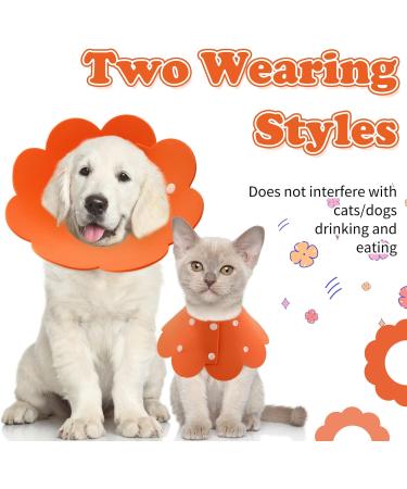 Soft Protective Collar for Cats - 2 Piece Neck Rope Sunflower Design Post-Surgery Recovery Collar (Orange S) - Buy Online on GoSupps.com