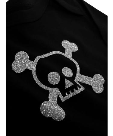 Baby Moo's Skull Baby Sleepsuit | Glitter Skull & Crossbones Romper for Boys or Girls | Halloween New Baby Gift 6-12 Months - Buy Online on GoSupps.com