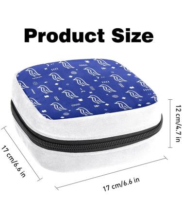 Cartoon Penguin Sanitary Napkin Storage Bag | Period & Tampon Storage | Makeup Pad Pouch | Blue Background Color - Buy Online on GoSupps.com