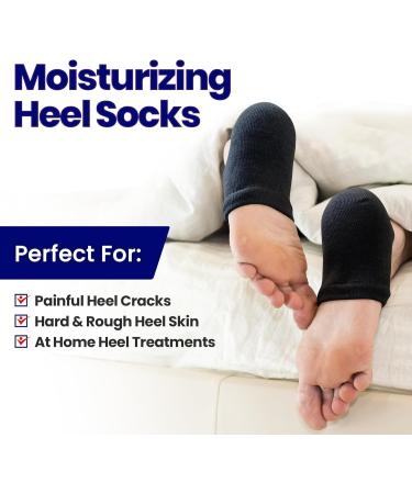 Moisturizing Socks for Men & Women - Aloe Vera Cracked Heel Treatment | Lotion Gel Callus Remover - 2 Pairs X-Large Black - Buy Online on GoSupps.com
