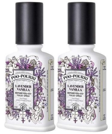 Poo-Pourri Lavender Vanilla Before You Go Spray, 4 Ounce (2 Count)