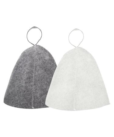 Saunahut sauna cap sauna hat hant men women women felzkap feltskap feltskapen sauna hat hat hats sauna hats felts sauna cap for saunahut for men and women gray white (2 pieces)