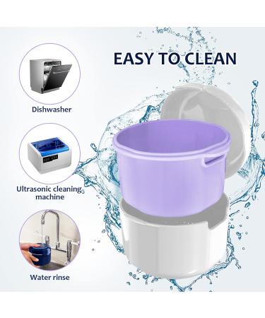 DIDATOOL Denture Cup Denture Bath Denture Cups for Soaking Dentures Denture Case with Lid Denture Bath with Rinsing Basket Easy to Carry and Clean Retainer Case Denture Cleaning kit (White) Round White - Buy Online on GoSupps.com