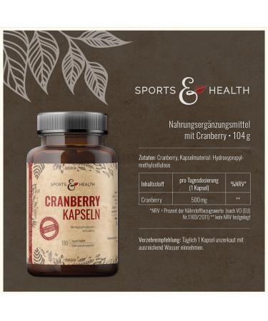 Cranberry Capsules High-Dose 500mg | 180 Vegan & Gluten-Free | Allergen-Free Additive-Free | Premium Quality from Germany - Buy Online on GoSupps.com