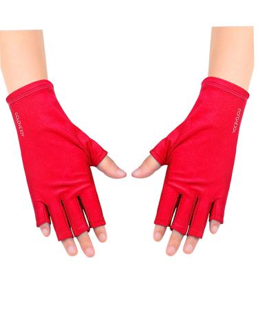 DOITOOL 2 Pairs Nail Gloves Glove Nail Salon Manicure Gloves Manicure Dryer Gloves Professional Nail Lamp Anti Fingerless Gloves Nail Gel Red Protector Protection Mj03 Polyester - Buy Online on GoSupps.com