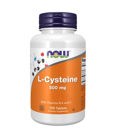 Now Foods L-Cysteine 500mg 100 Tablets Amino Acid Lab-Tested Gluten Free Soy Free Non-GMO