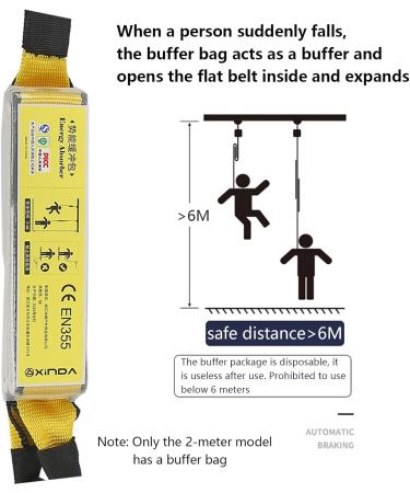 Buy Fall Protection Climbing Belt - Elastic Double Safety Line & Alloy Steel Carabiner for Tree Climbing & Mountaineering - Buy Online on GoSupps.com