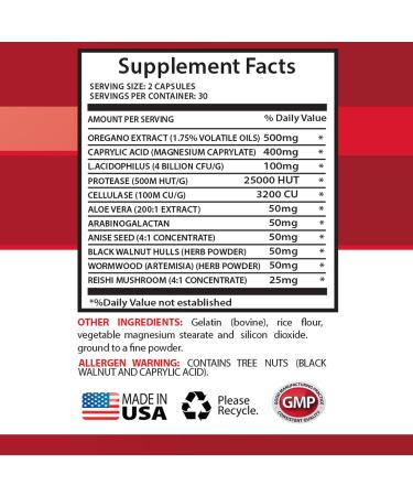 Natural Detox Pills - Candida Away Plus | Extra Strength Cleanse & Support - 120 Capsules (2 Bottles - Buy Online on GoSupps.com