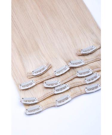 Clip In Extensions Set - 100% Real Hair 7 Pieces 70g 55cm Color #60 White Blonde - International Shipping Available - Buy Online on GoSupps.com