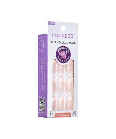 Buy KISS imPRESS No Glue French Press-On Nails Medium Coffin Shape Light Neutral & White Tips 30 Nails + Accessories | International Shipping - Buy Online on GoSupps.com