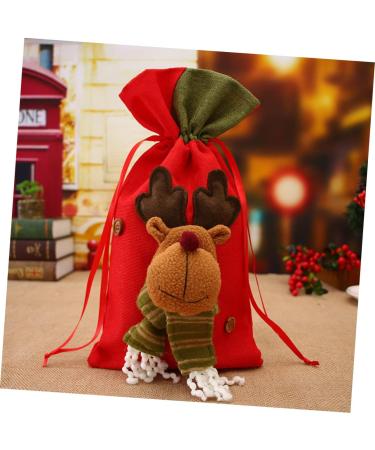 Abaodam Chocolate 2pcs Burlap Bags Christmas Drawstring Candy Bag Bags Christmas Jute Child Large Sachet - Buy Online on GoSupps.com