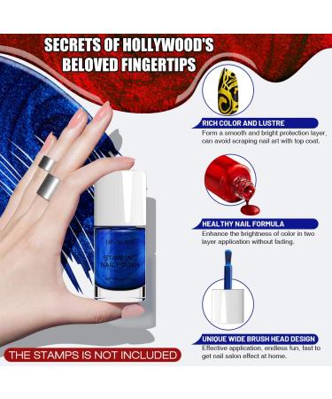 R.MODE Metallic Nail Stamping Polish Set - 5 Pigmented Bottles for DIY Nail Art - Buy Online on GoSupps.com