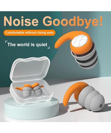Earplugs 1 Pair Triple Layer Silicone Waterproof Noise Cancelling Earplugs for Sleep Swimming and Noise Filtering (Orange Small) Orange Small - Buy Online on GoSupps.com