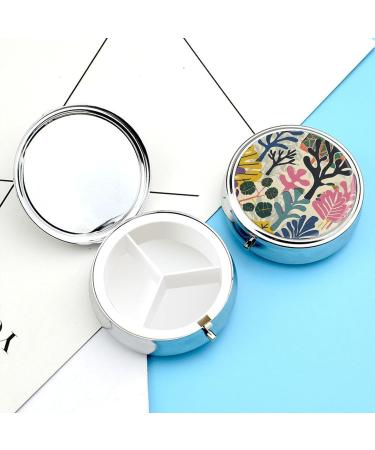 Portable 3 Compartment Pill Box Case Travel-Friendly Organizer with Tree & Leaves Design | Small Medicine Holder for Purse & Pocket - Buy Online on GoSupps.com