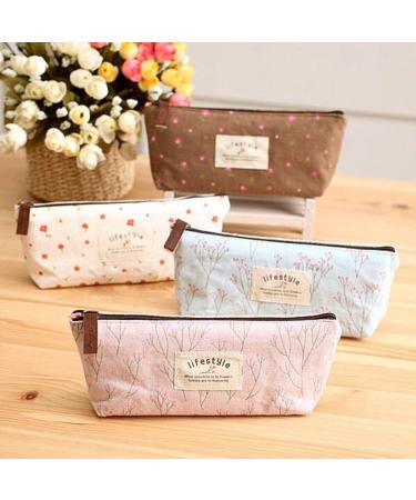 Linen Pencil Case & Cosmetic Bag in Pink - Stylish Durable and Perfect for International Shipping - Buy Online on GoSupps.com