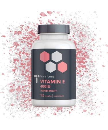 Transforme Vitamin E Capsules 400IU 180 Softgels | Skin, Eyes & Immune Support | Gluten-Free | UK Made | 6 Month Supply - Buy Online on GoSupps.com