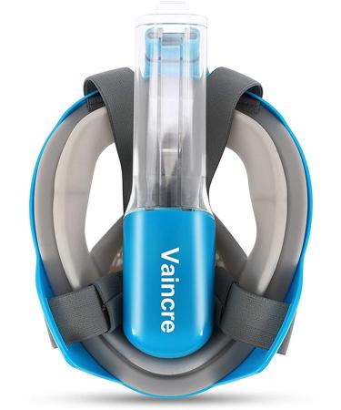 Vaincre 180 Full Face Snorkel Mask - Panoramic View, Anti-Fog, Anti-Leak - Sky Blue Large/Extra Large - Buy Online on GoSupps.com