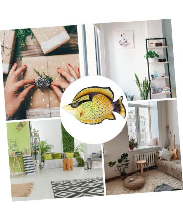 Zerodeko 2pcs Decorative Fish Wall Hanging Ocean Fish Iron Fish Hanging 30X17cmx2pcs Yellowx2pcs - Buy Online on GoSupps.com