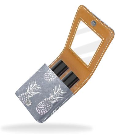 Tacameng Pineapple Grey Lip Gloss Holder with Mirror - Portable Makeup Bag for Women - Buy Online on GoSupps.com