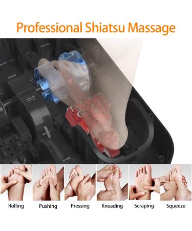 Mountrax Shiatsu Foot Massager with Heat for Plantar Fasciitis - Fits Men Size 12 - Black - Buy Online on GoSupps.com