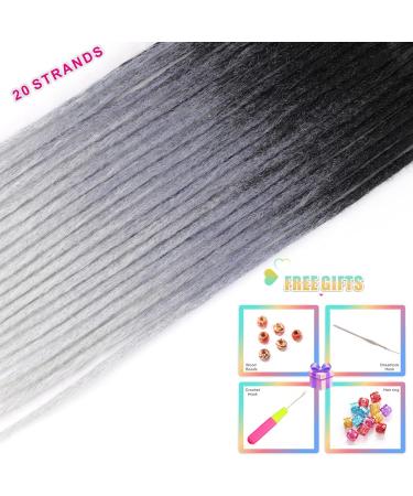 ELIGHTY 24 Inch Synthetic Dreadlock Extensions - Soft Faux Locs Crochet Braiding Hair for Women/Men (Pack of 20) - Buy Online on GoSupps.com