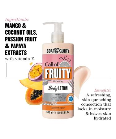 Soap & Glory Call of Fruity Moisturizing Body Lotion - Coconut Oil & Vitamin E - Tropical Fruits Scented Lotion (500ml) - Buy Online on GoSupps.com