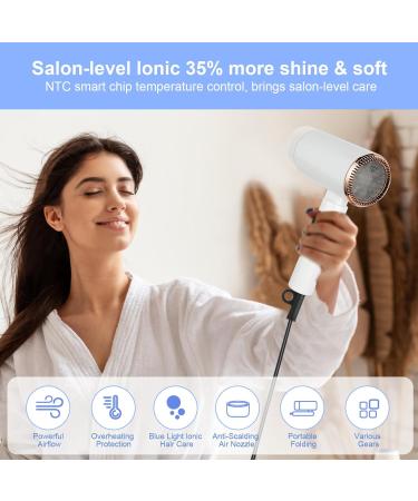 Flintronic 1500W Travel Hair Dryer - Professional Lightweight & Foldable | 3 Heat Settings & 2 Speeds for Quick Drying - Buy Online on GoSupps.com