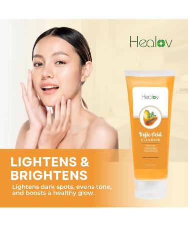 Kojic Acid Soap Skin Brightening Papaya & Turmeric Wash for Hyperpigmentation Acne & Scars Enhance Skin Tone & Glow - Buy Online on GoSupps.com