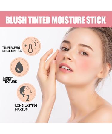 On-The-Go Makeup Blush Stick Blush Stick 2-in-1 Cheek and Lip Tint Soft Cream for Lips/Eyeshadow/Cheek Makeup Long-Lasting Waterproof On-The-Go Solid Blush Stick (Pink) - Buy Online on GoSupps.com
