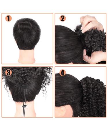 Pontail Extensions | Long Kinky Curly Afro Braid Ponytail for Women | 35cm Dark Brown Hair Extensions - Buy Online on GoSupps.com