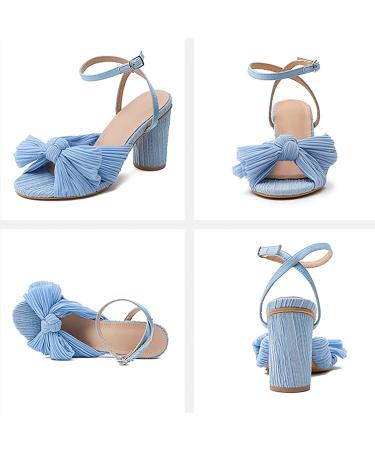 XTZYGLFD Women s Summer Thick Heel Sandals - High Heel Bow Design Large Size Available Blue 5 UK - Perfect for Comfort & Style - Buy Online on GoSupps.com
