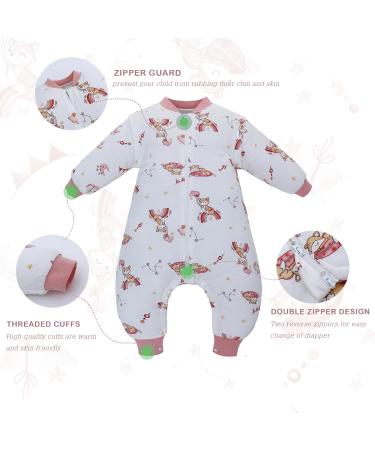 Baby Sleep Sack with Legs - 100% Cotton Wearable Blanket for Autumn & Winter 12-24 Months - Detachable Sleeves - Unisex Sleeping Bag - Sweet Dream S - Buy Online on GoSupps.com