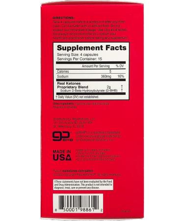 Real Ketones AM Keto Pills - 2000mg Exogenous BHB - 60 Day Supply - Rapid Ketosis for Men and Women - Buy Online on GoSupps.com