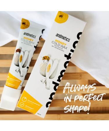 Andmetics Honey Cold Wax | Real Bee Honey for Smooth Skin | 100g Body Wax | Sensitive Skin | Easy Application | Up to 4 Weeks Results - Buy Online on GoSupps.com