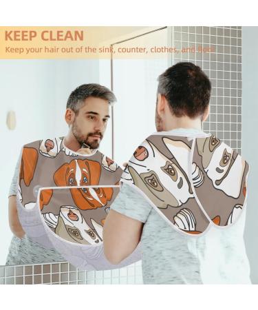 Beard Bib Apron for Men | Waterproof Hair Catcher for Trimming & Shaving | Funny Dog Painting Design - Buy Online on GoSupps.com