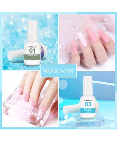 Morovan Dip Powder Liquid Set - Activator, Base, Top Coat, Brush Saver - 4pcs 0.5oz - Nail Kit Essential - Buy Online on GoSupps.com