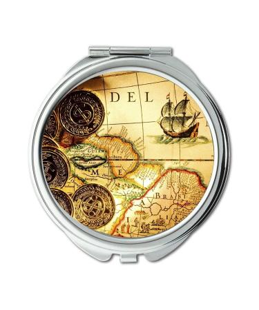 Mirror makeup mirror Map Wallpaper map france pocket mirror portable mirror