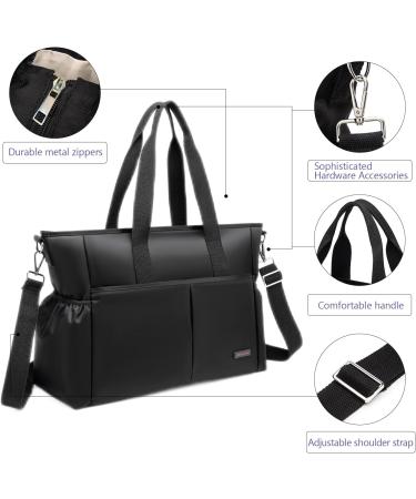 ROYAL FAIR Nappy Changing Bag - Portable Messenger Tote for Mom and Dad with Pram Clips | Maternity Diaper Bag Travel Tote (Black 42x33x18CM) - Buy Online on GoSupps.com