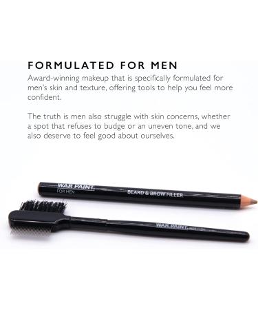 War Paint For Men Lightweight Beard & Brow Filler Pencil for Fuller Looking Facial Hair - Perfect for Blending & Shaping - Vegan Friendly & Cruelty-Free - Makeup Product For Men - Black - Buy Online on GoSupps.com