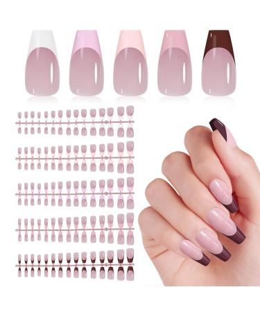 French Gel Nail Tips - 150pcs Medium Coffin Soft Gel Fake Nails | Colored French Tips with 3-in-1 X-coat | 15 Sizes for Easy DIY Nail Extensions - Buy Online on GoSupps.com