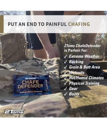 2Toms Chafe Defender 6-Pack Towelettes - Military Grade All-Day Anti-Chafe and Blister Prevention - Buy Online on GoSupps.com