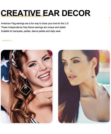 KESYOO 2 Pairs Independence Day Ear Pendants | Stylish Ear Rings & Drops for Party | Independence Day Decoration - Buy Online on GoSupps.com