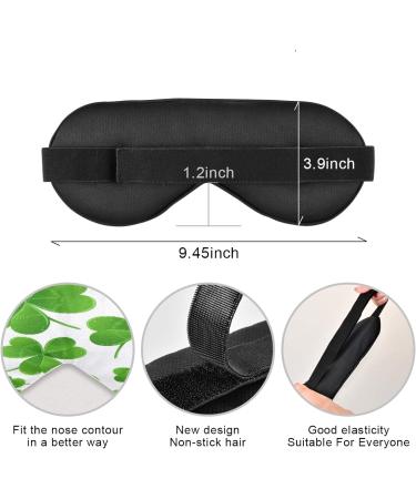 WELLDAY Sleep Mask St. Patrick's Day Clover Pattern Night Eye Shade Cover Soft Comfort Blindfold Blockout Light Adjustable Strap for Men Women - Buy Online on GoSupps.com