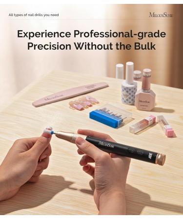 MelodySusie 30000RPM Portable Electric Nail Drill - Cordless Rechargeable Efile Kit for Professional Manicure & Pedicure - Perfect for Acrylic & Gel Nails - Buy Online on GoSupps.com