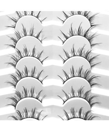 Manga Lashes 3D Volume Spiky False Eyelashes by Girapanda - 7 Pairs | 15mm Japanese Anime Cosplay Wispy Asian Style 3A9 - Buy Online on GoSupps.com