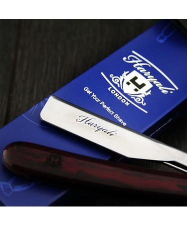 Buy Maroon Folding Barber Shavette Razor - Straight Cut Throat Razor for Men with Leather Pouch & Box | International Shipping Available - Buy Online on GoSupps.com