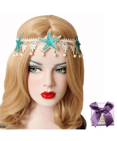 Boho Wedding Flower Head Wreath Mermaid Sea Star Hair Accessory - Color 2-Lace St - Buy Online on GoSupps.com