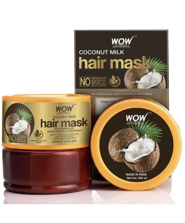 WOW Skin Science Coconut Milk Hair Mask   Moisturizing Deep Conditioner with Shea Butter for Soft  Shiny Hair - Anti-Breakage  Repair & Hydration Hair Masque Treatment for All Hair Types   200ml